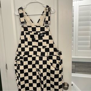 Hell Babes Born Bad Washed Overalls Checkered